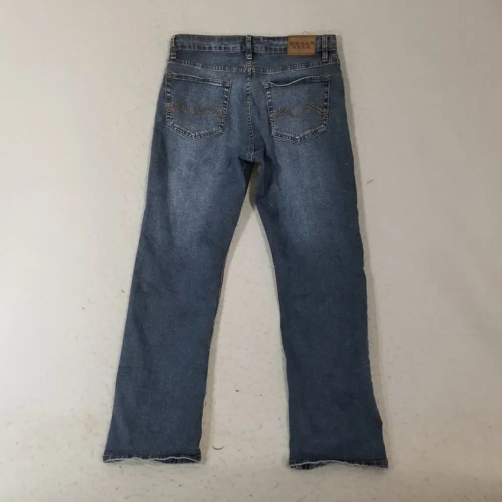 Urban Star Jeans Mens 36x30 Blue Denim Straight Leg Stretch‎ Classic Fit Pants